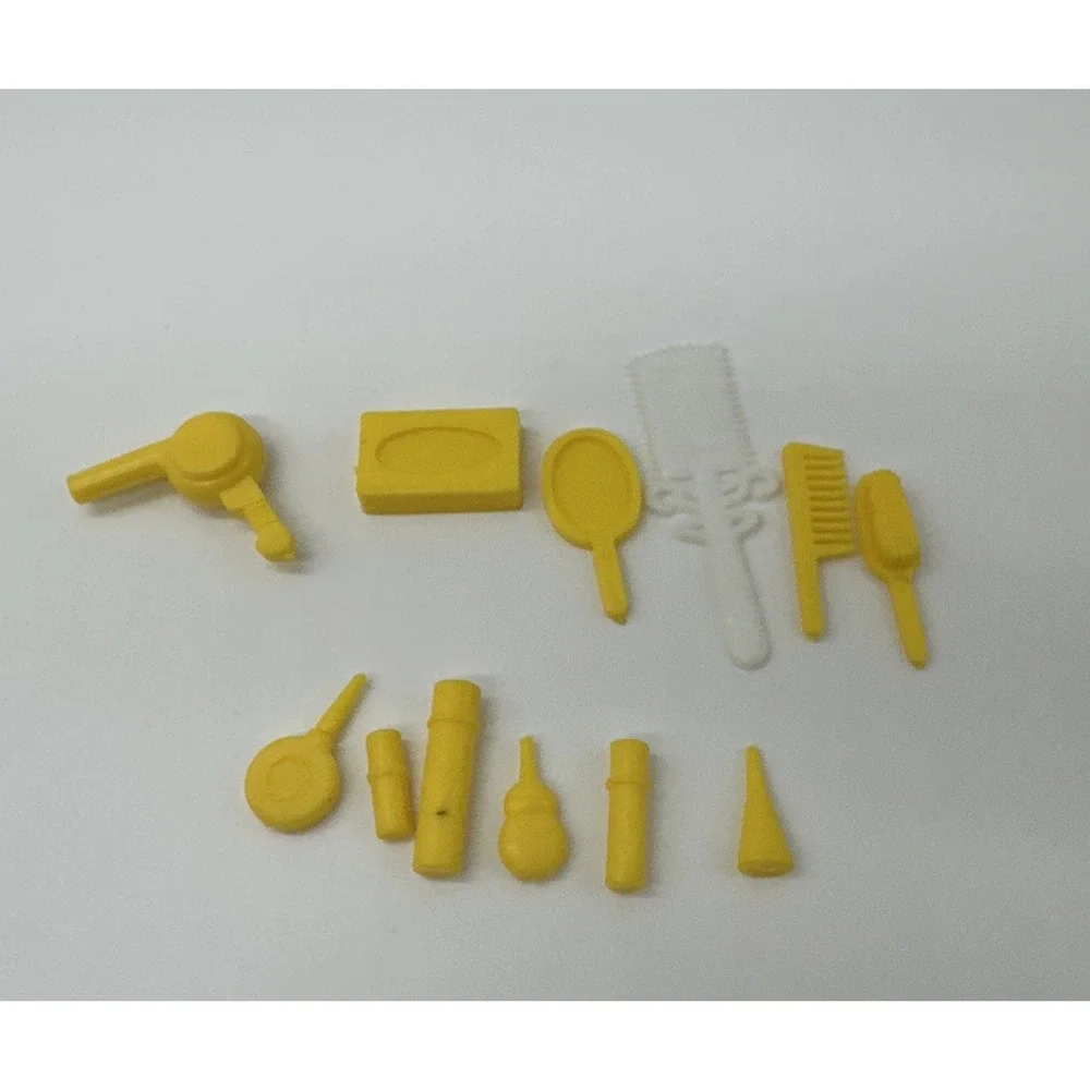 Lot Of Barbie Doll Accessories Makeup And Beauty Supplies Yellow
